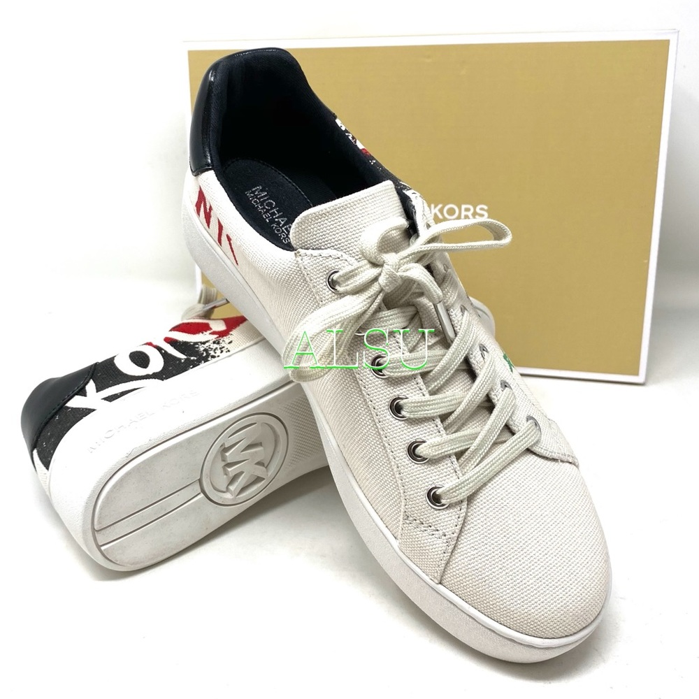 🍃SALE🍃 Michael Kors Poppy Lace Up Heavy Canvas Cream Women's Size 49SOPOFS1D - Picture 9 of 10